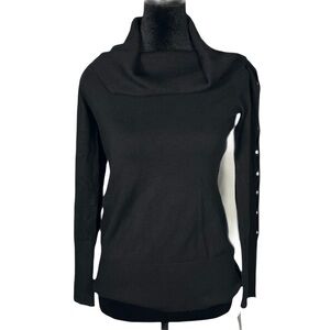 Thalia Sodi Elegant Black Cowl Neck Sweater